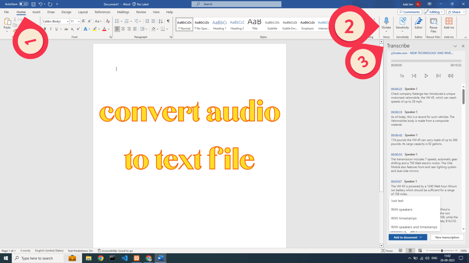 How to Convert Audio to Text Document 100% FREE. - SixMedium